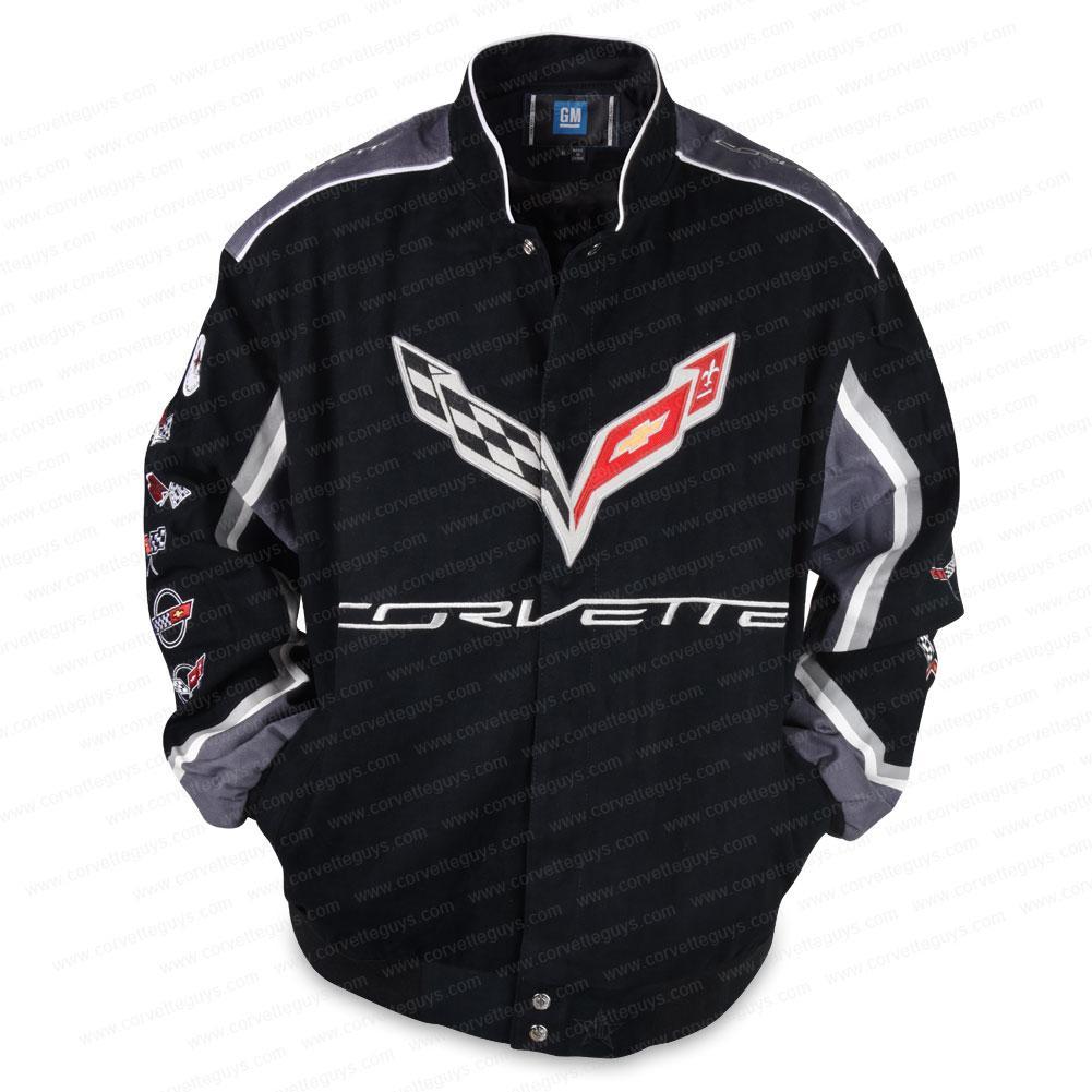 C7 Corvette All Logo Collage Twill Jacket - Black : C1, C2, C3, C4, C5, C6, C7,Apparel