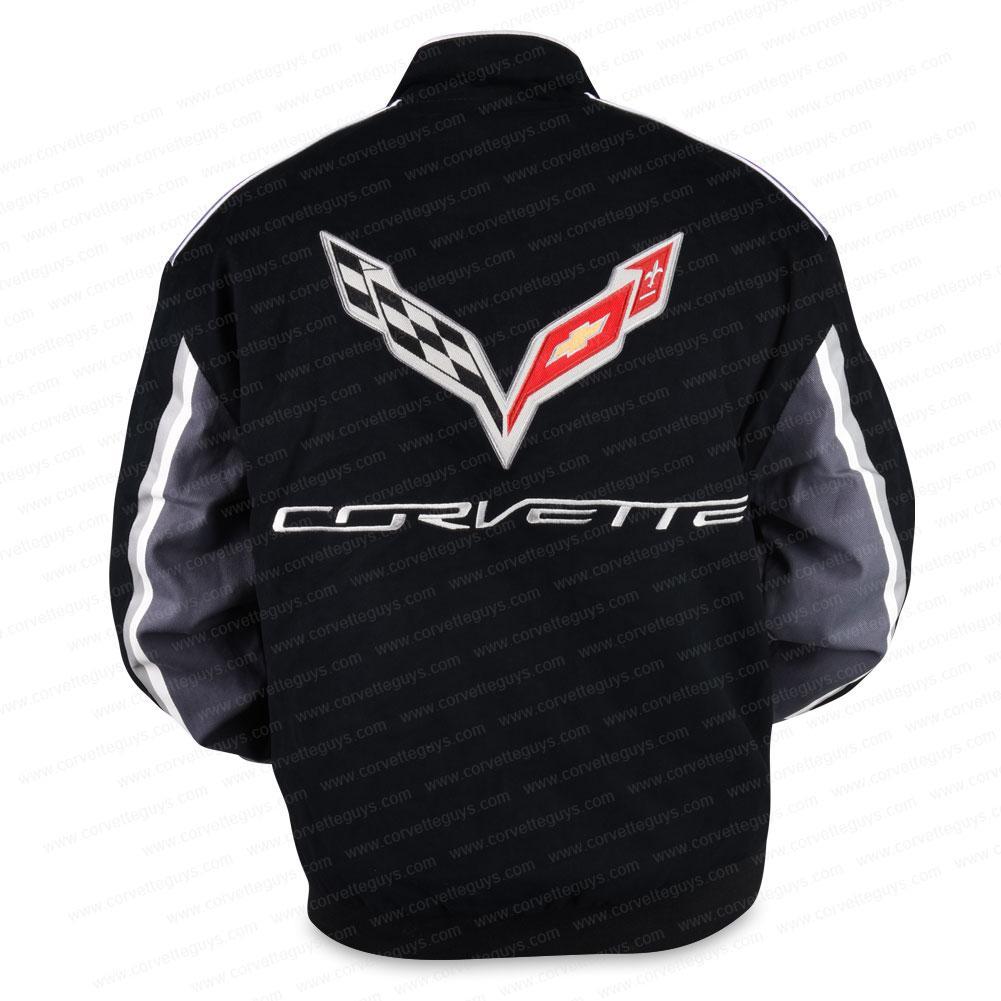 C7 Corvette All Logo Collage Twill Jacket - Black : C1, C2, C3, C4, C5, C6, C7,Apparel