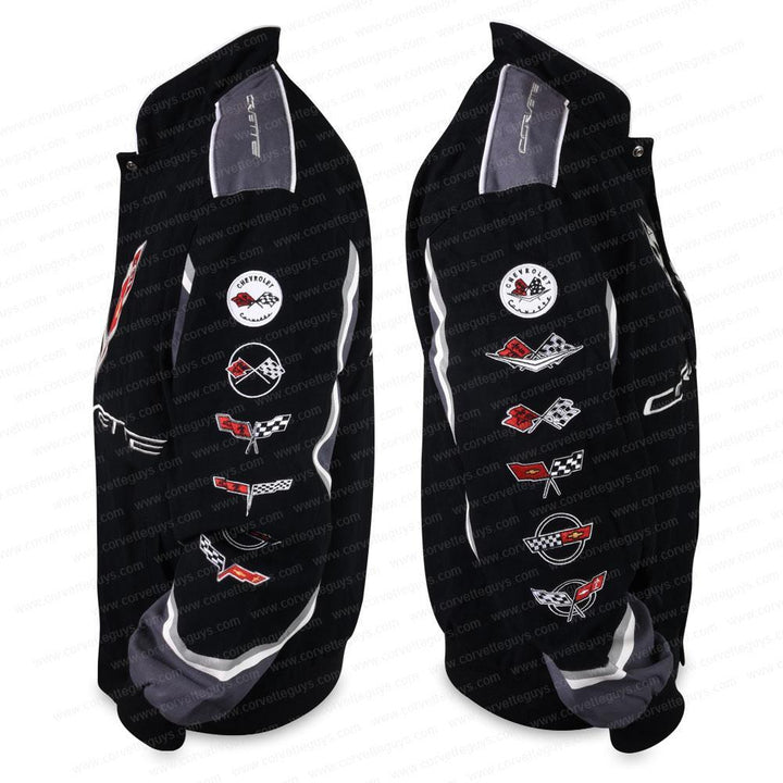 C7 Corvette All Logo Collage Twill Jacket - Black : C1, C2, C3, C4, C5, C6, C7,Apparel