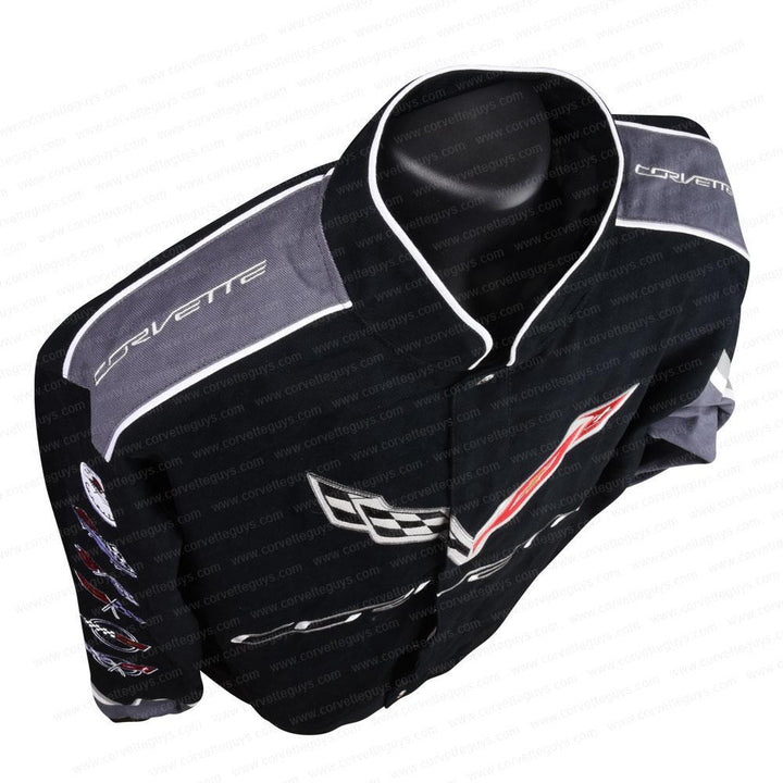 C7 Corvette All Logo Collage Twill Jacket - Black : C1, C2, C3, C4, C5, C6, C7,Apparel
