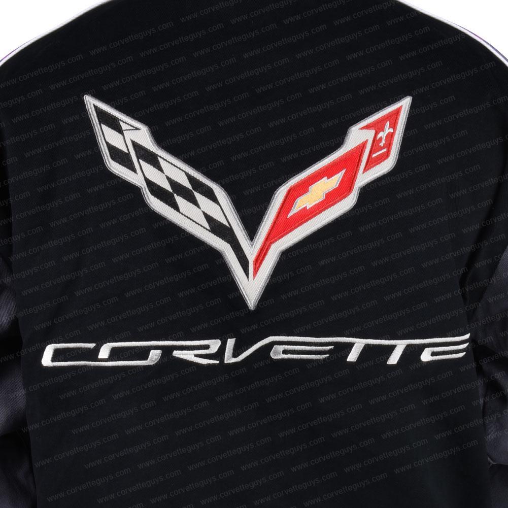 C7 Corvette All Logo Collage Twill Jacket - Black : C1, C2, C3, C4, C5, C6, C7,Apparel