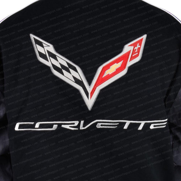 C7 Corvette All Logo Collage Twill Jacket - Black : C1, C2, C3, C4, C5, C6, C7,Apparel