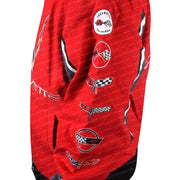 C7 Corvette All Logo Collage Twill Jacket - Red : C1, C2, C3, C4, C5, C6, C7,Apparel