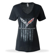 C7 Corvette American Flag Female Tee,Apparel