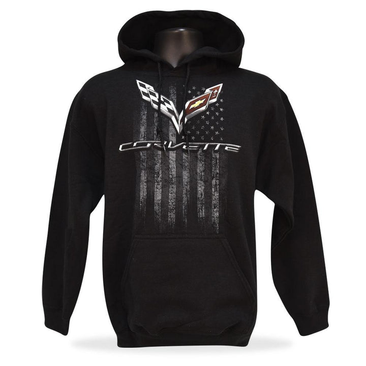 C7 Corvette American Legacy Hooded Sweatshirt : Black,Apparel