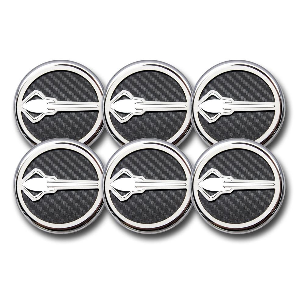C7 Corvette Cap Cover 6Pc. Set Manual - Stingray Emblem GM Licensed Chrome/Brushed/Carbon Fiber Inlay Colors,Engine
