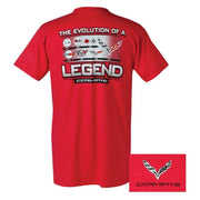 C7 Corvette Evolution of a Legend T-shirt : Red,Apparel
