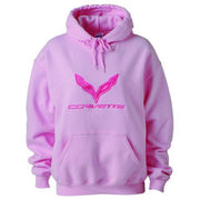C7 Corvette Ladies Hooded Sweatshirt : Pink,0