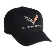 C7 Corvette Logo Flex Fit Pro Performance Fitted Cap : Black,Apparel