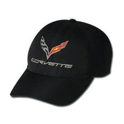 C7 Corvette Logo Micro Fiber with Micro Athletic Mesh Back : Black,Apparel