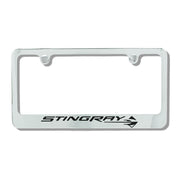 C7 Corvette Stingray Chrome License Plate Frame w/Stingray Script & Fish Logo,Exterior