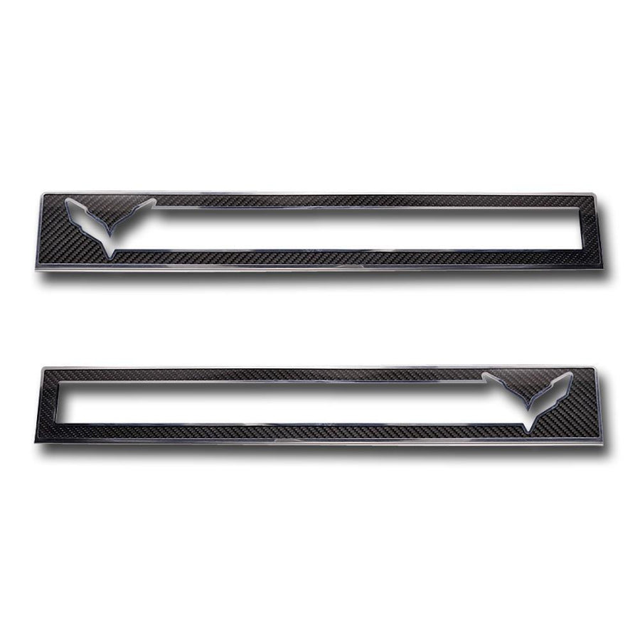 C7 Corvette Stingray Door Sill Carbon Fiber Overlay with Polished Trim,Interior