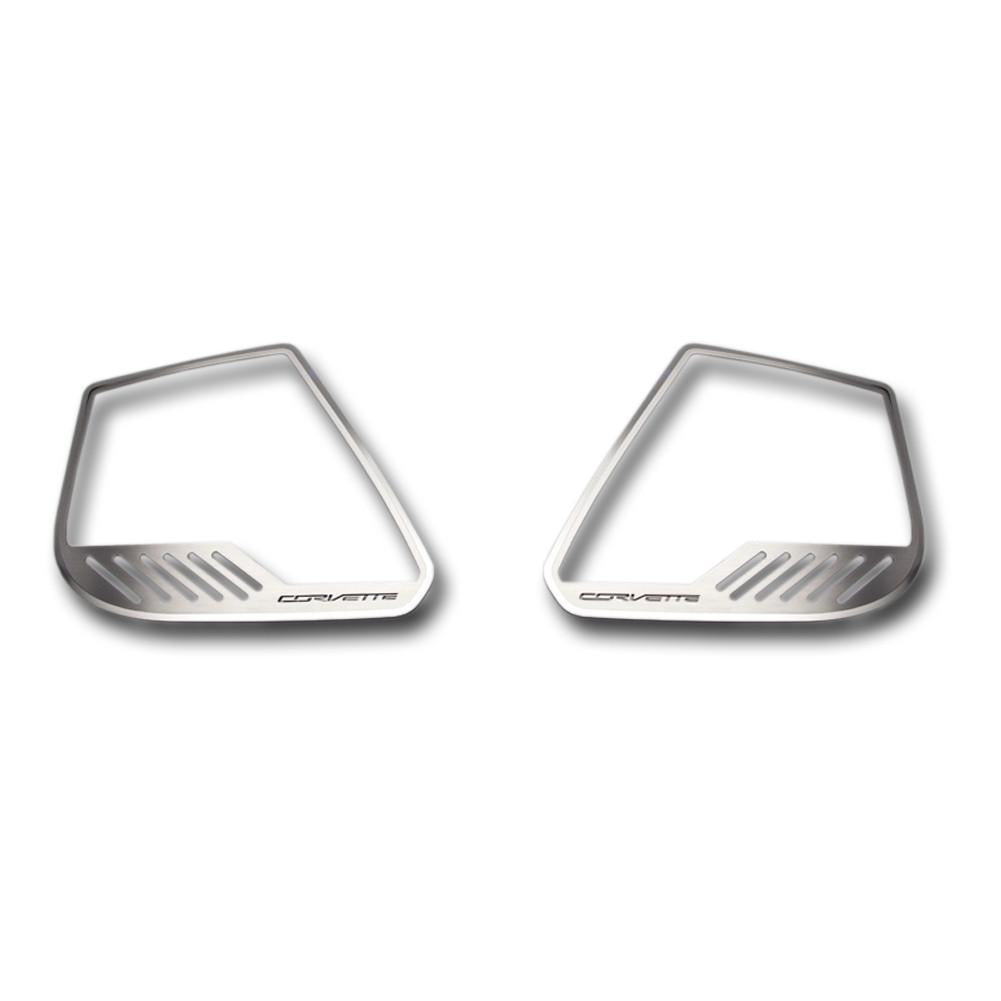 C7 Corvette Stingray Door Speaker Trim Rings 4Pc with "CORVETTE" Script Cut-Out,Interior