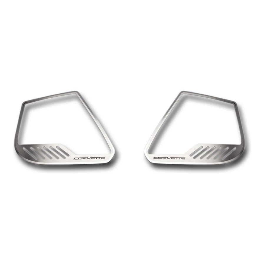 C7 Corvette Stingray Door Speaker Trim Rings 4Pc with "CORVETTE" Script Cut-Out,Interior