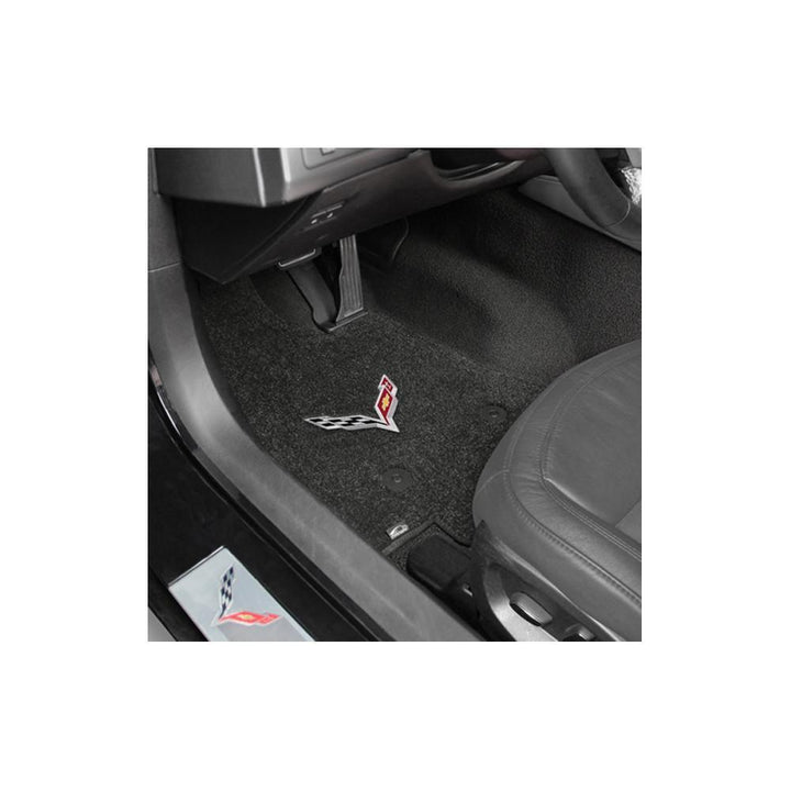 C7 Corvette Stingray Floor Mats - Lloyds Mats with C7 Crossed Flags : Black,Interior