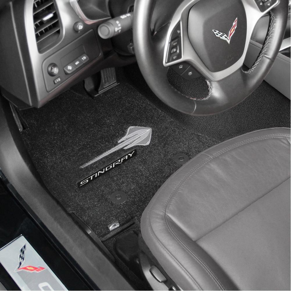 C7 Corvette Stingray Floor Mats - Lloyds Mats with C7 Stingray Emblem & Stingray Script : Black,Interior