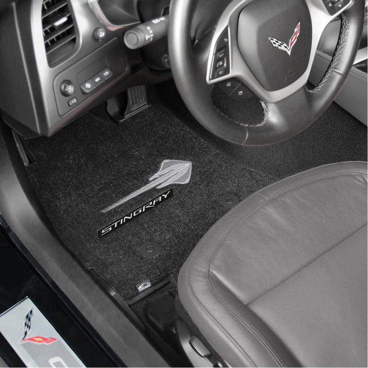 C7 Corvette Stingray Floor Mats - Lloyds Mats with C7 Stingray Emblem & Stingray Script : Black,Interior