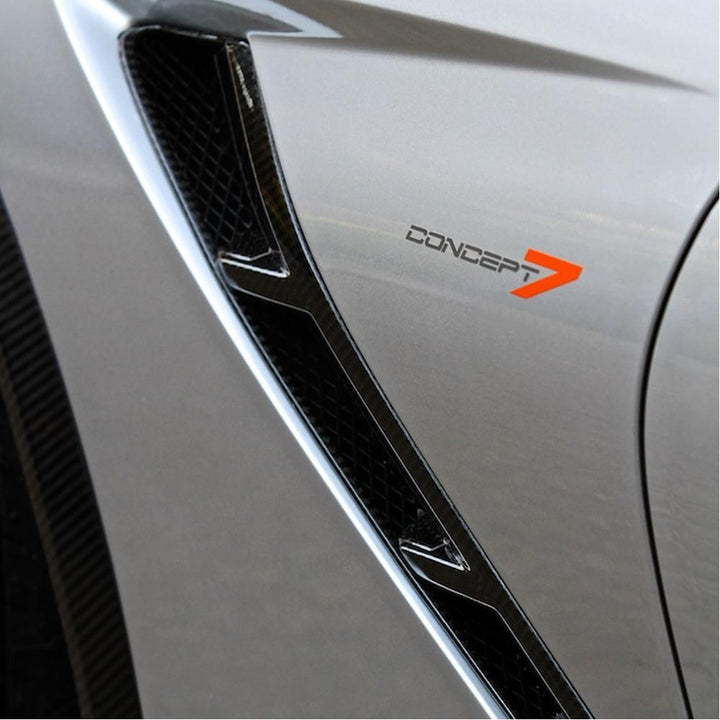 C7 Corvette Stingray Front Fender Vent Inserts - Carbon Fiber : Concept7,Exterior