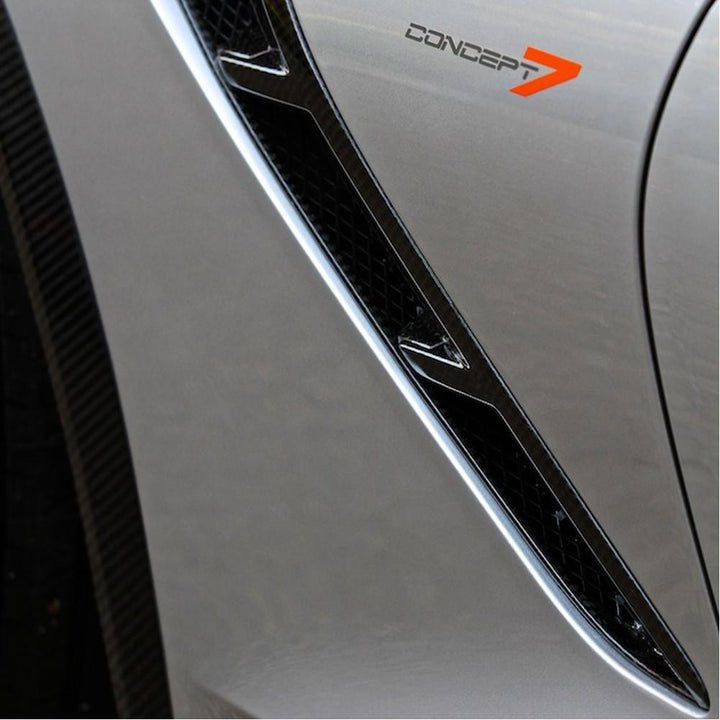 C7 Corvette Stingray Front Fender Vent Inserts - Carbon Fiber : Concept7,Exterior