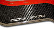 C7 Corvette Stingray Front Lip Spoiler/Splitter Polished w/ Carbon Fiber Overlay w/ "CORVETTE" Script Inlay,0