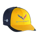 C7 Corvette Stingray Hat/Cap - Embroidered - Carbon Fiber Pattern : Yellow,Apparel