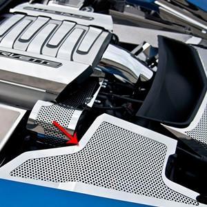 C7 Corvette Stingray Inner Fender Covers Perforated Polished 3Pc,Engine