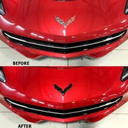 C7 Corvette Stingray Molded Acrylic Emblem Blackout 2pc Set,0