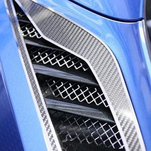 C7 Corvette Stingray Rear Quarter Vent Grilles 2Pc Polished Laser Mesh,Exterior