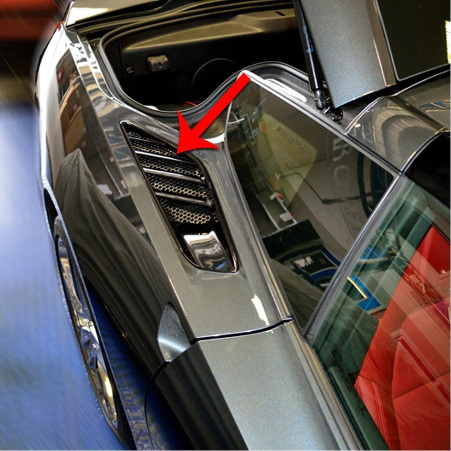 C7 Corvette Stingray Rear Quarter Vent Grilles 2Pc Polished : Matrix Series,Exterior