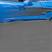 C7 Corvette Stingray Side Skirts Stainless Steel / Carbon Fiber : Corvette Script,Exterior