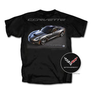 C7 Corvette Stingray T-Shirt with Car : Black,Apparel