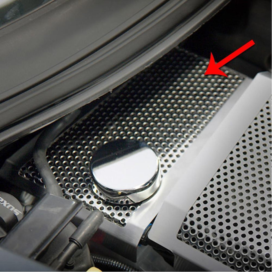 C7 Corvette Stingray Water Tank Cover - Perforated Stainless Steel : Polished,Engine