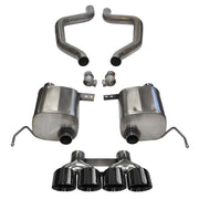 Corsa Corvette Exhaust (14766BLK): 2.75” Quad 4.50” Round Black Tip Extreme Axle-Back, Single Center Rear Exit Exhaust System For C7 Corvette Z06,Exhaust