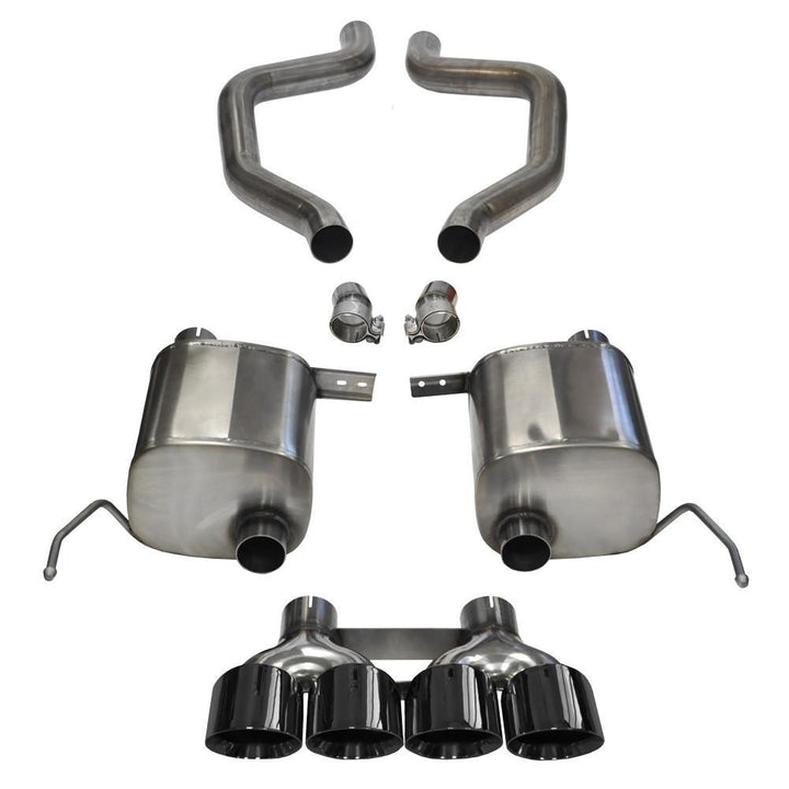 Corsa Corvette Exhaust (14766BLK): 2.75” Quad 4.50” Round Black Tip Extreme Axle-Back, Single Center Rear Exit Exhaust System For C7 Corvette Z06,Exhaust