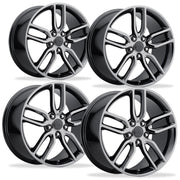 C7 Corvette Z51 Style Reproduction Wheels (Set) : Black Chrome,Wheels & Tires