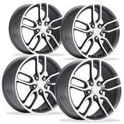 C7 Corvette Z51 Style Reproduction Wheels (Set) : Grey w/Machined Face,Wheels & Tires