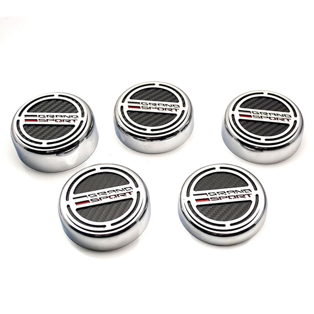 C7 Grand Sport Corvette Cap Cover Set - Chrome/Brushed/Carbon Fiber,Engine