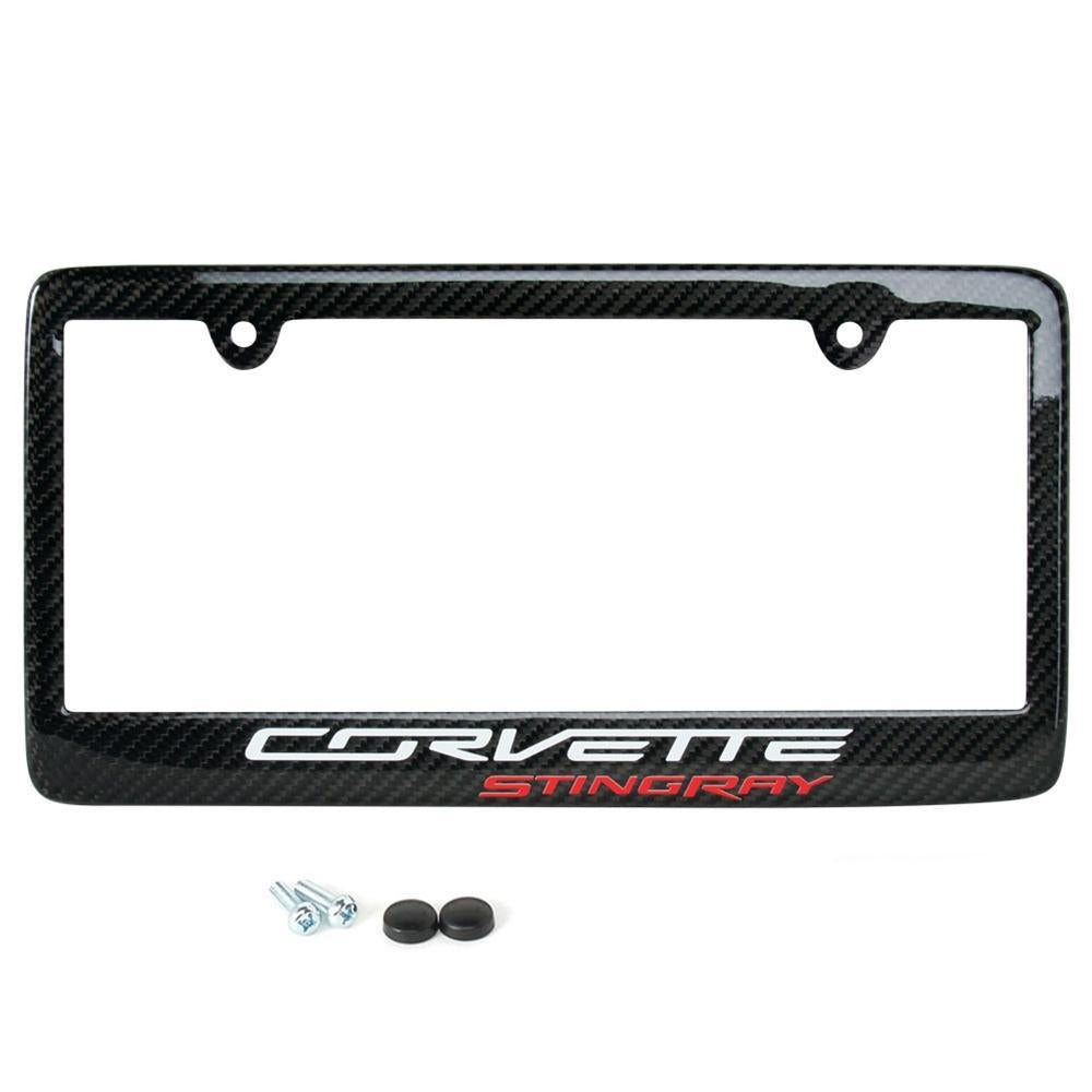 C7 Stingray Corvette License Plate Frame - Carbon Fiber,Exterior