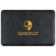 C7 Stingray, Z51, Z06, Grand Sport, ZR1: Corvette Premium Garage Floor Mat with Corvette Racing Jake Skull Logo - Yellow - 32"x 20" - Mosaic Onyx,Accessories