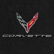 C8 Corvette Floor Mats - Lloyds Mats with C8 Crossed Flags & Corvette Script,Floor Mats