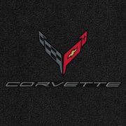 C8 Corvette Floor Mats - Lloyds Mats with C8 Crossed Flags & Corvette Script,Floor Mats