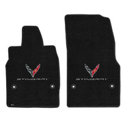 C8 Corvette Floor Mats - Lloyds Mats with C8 Crossed Flags & Stingray Script,Floor Mats