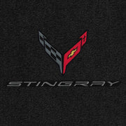 C8 Corvette Floor Mats - Lloyds Mats with C8 Crossed Flags & Stingray Script,Floor Mats