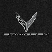 C8 Corvette Floor Mats - Lloyds Mats with C8 Crossed Flags & Stingray Script,Floor Mats