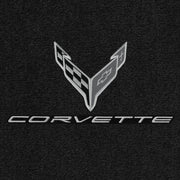 C8 Corvette Front Cargo Mat - Lloyds Mats with C8 Crossed Flags & Corvette Script,Cargo Mats