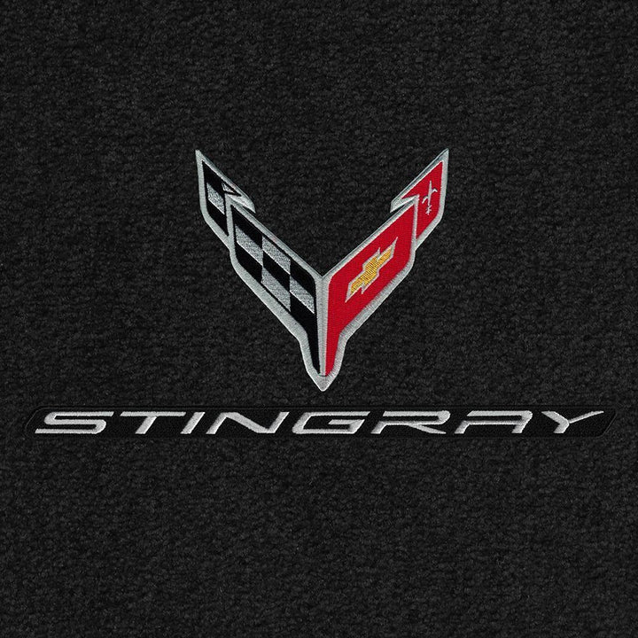 C8 Corvette Rear Cargo Mats - Lloyds Mats with C8 Crossed Flags & Stingray Script : Coupe,Cargo Mats