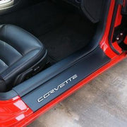 Corvette - Door Sill Ease/Protector - Inner Door Sill Guards w/Corvette Script : 2005-2013 C6, Z06, Grand Sport & ZR1,Interior