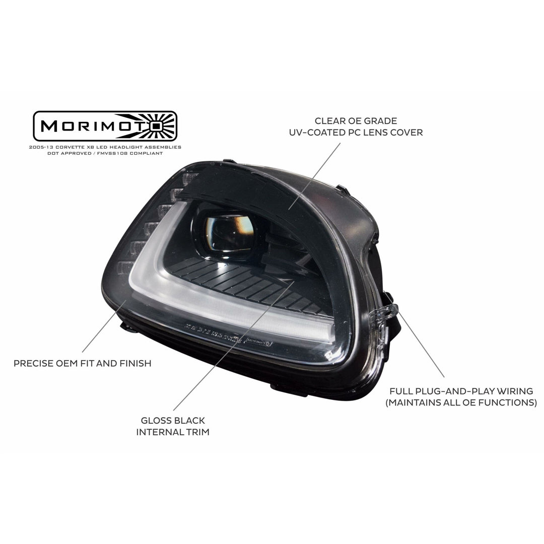 Corvette 2005 - 2013 C6,  Z06, Grand Sport & ZR1 Headlight - Morimoto C7 Style Xb- Led Headlights,Lighting