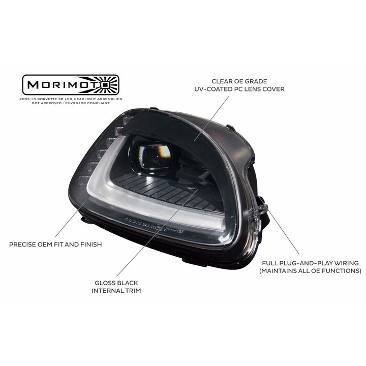 Corvette 2005 - 2013 C6,  Z06, Grand Sport & ZR1 Headlight - Morimoto C7 Style Xb- Led Headlights,Lighting