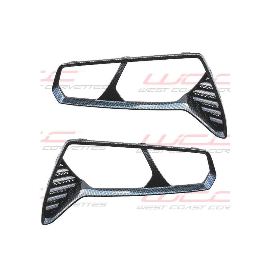 Corvette 2014 C7 Hydro Carbon Fiber Taillight Bezels – Smooth Finish – 2pc Kit,0